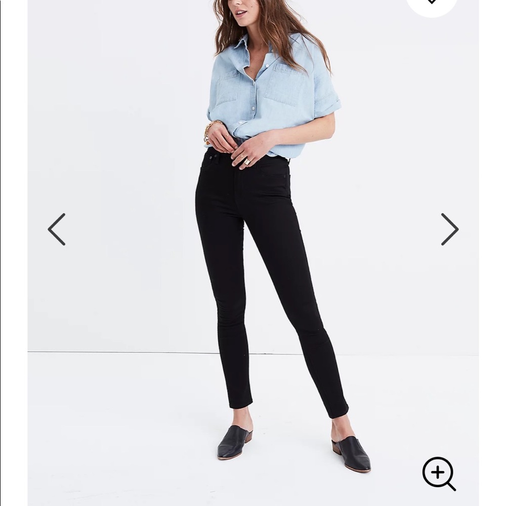 Madewell 10” high rise skinny jeans - black